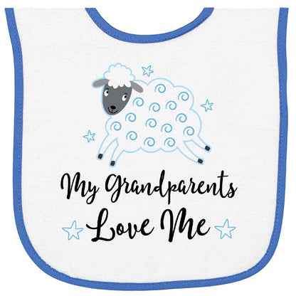 Inktastic Grandparents Love Little Lamb Baby Terry Cloth Bib