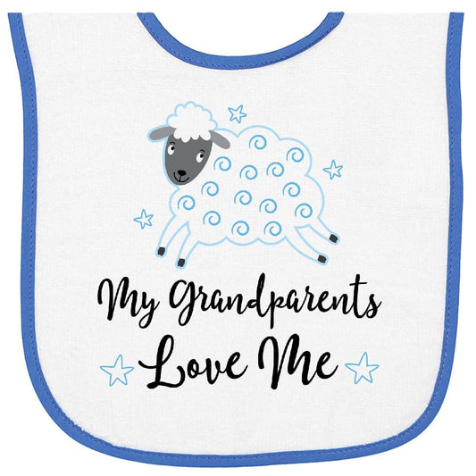 Inktastic Grandparents Love Little Lamb Baby Terry Cloth Bib