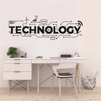 YOYOYU ART HOME DECOR Technology Circuit Pattern Wall Decal, Office Study Tech Theme Wall Sticker