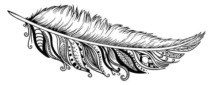 DS Inspirational Decals Bird Feather Decoration Multiple Decorative Patterns Design 12" x 30" Vinyl Adhesive Kids