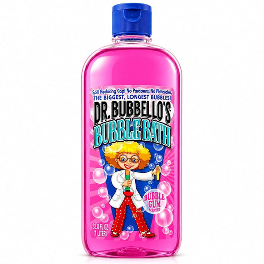 Genérico Dr. Bubbello’s Bubble Bath for Kids, 33.8 Fl Oz (1 Liter), Big Long-Lasting Bubbles, No Parabens, No