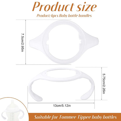 BabyOneStop Baby Bottle Handles 6pcs Non-Slip Grip For Tommee Tippee