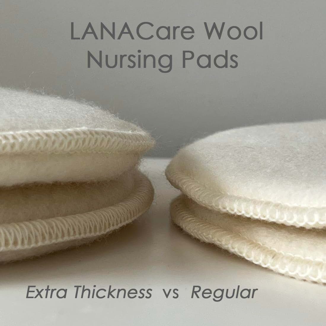 LANACare Soothingly Soft Merino Wool Nursing Pads, Style Softline, Extra Thickness, 7 in. Diameter (photo 4)