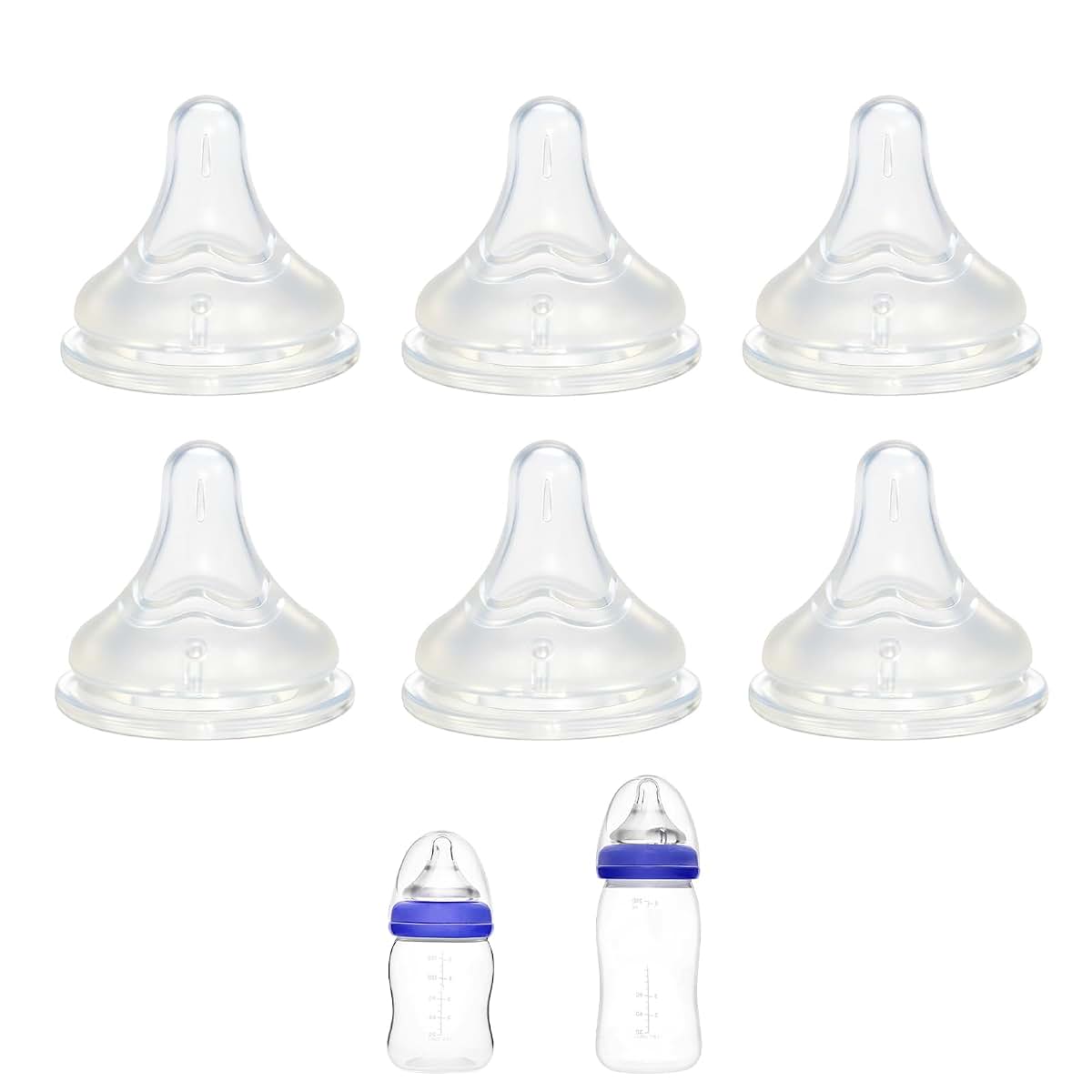 Honeykin Replacement Nipples for Lansinoh Baby Bottles, Soft Silicone Nipples for Bottle Feeding and Breastfeeding