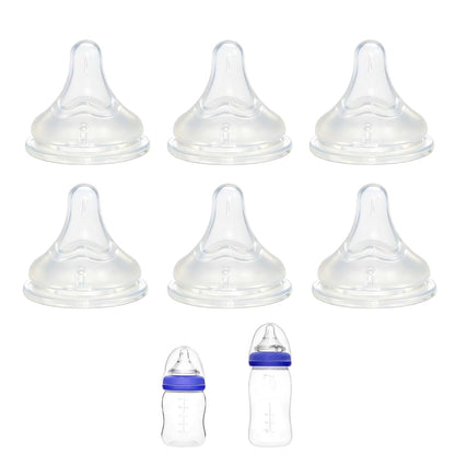 Honeykin Replacement Nipples for Lansinoh Baby Bottles, Soft Silicone Nipples for Bottle Feeding and Breastfeeding