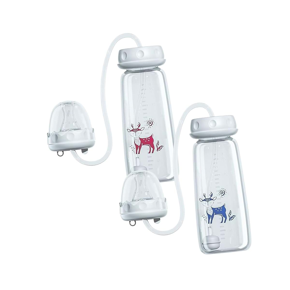 SPLJK 2Pack Anti Colic Feeding 240Ml Silicone with Nipple Straw Adjustable Fast Milk | Lightweight Drinking Bottlefor