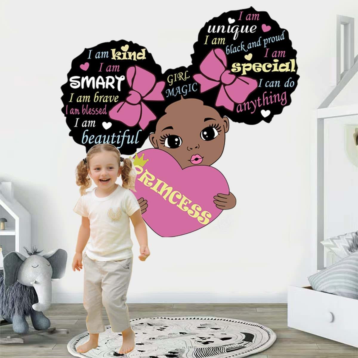 CASADECOR Black Girl Magic Inspirational Wall Decals Nursery Wall Sticker