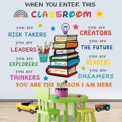 You Entry This Classroom Wall Art Sticker, Peel and Stick Motivational Vinyl Decal, 35.5 x 11.8 Inch Sheet