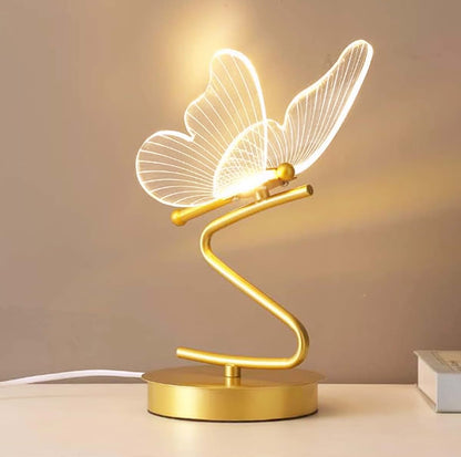Jinnwell 3D Butterfly Table Night Light With Fabric Lampshade (photo 2)