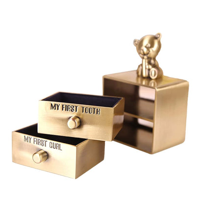 Ruiqas Baby First Tooth and Curl Metal Keepsake Box Tooth Container (photo 2)