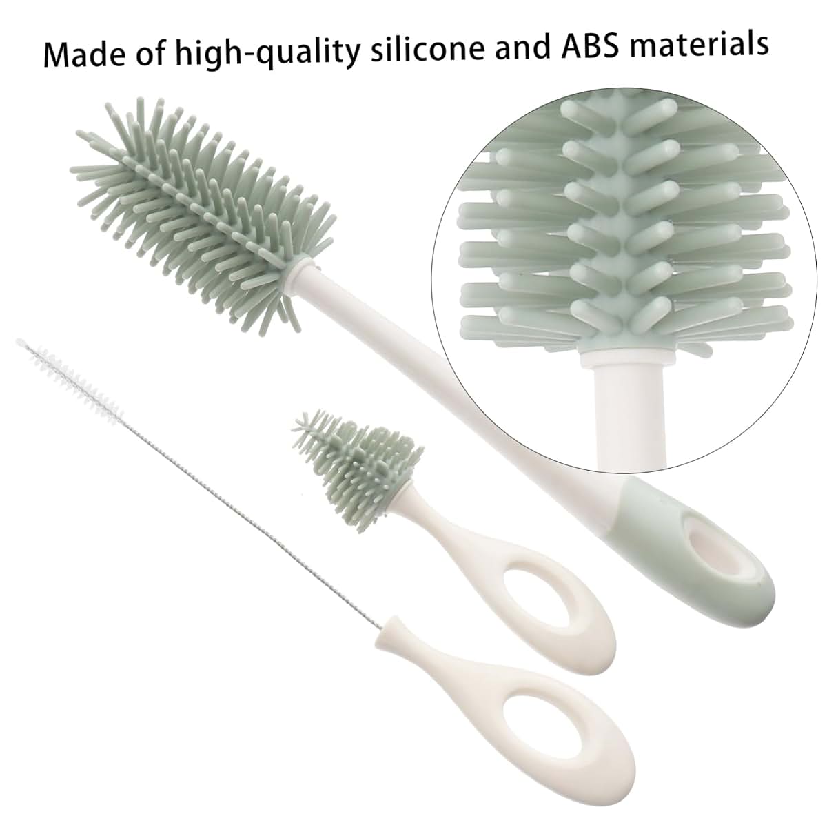 HANABASS Rotating Silicone Milk Bottle Cleaner Brush Set for Nipple Water Bottle Cups Ppsu Elephant Storage Box Included (photo 3)