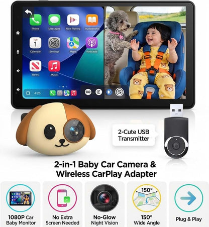 Cabin Care Baby Car Camera With Wireless CarPlay Adapter