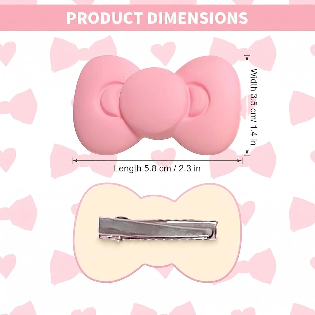 Tustao Pink Bow Hair Clips Set of 2 (photo 2)