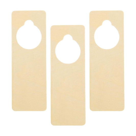 Fun Express DIY Wood Door Hangers - 12 Pack Wooden Tags for Craft Projects