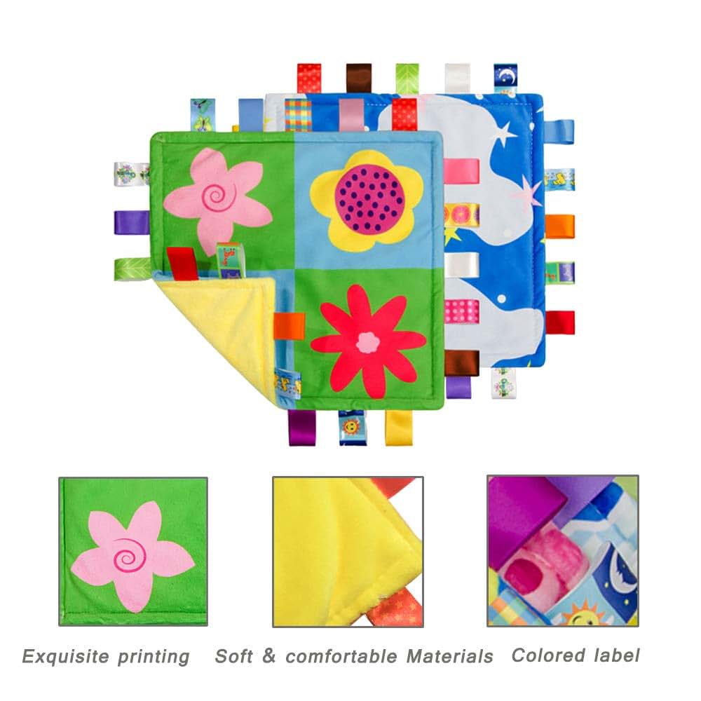 Soft Square Plush Security Blanket for Babies | Vibrant Print