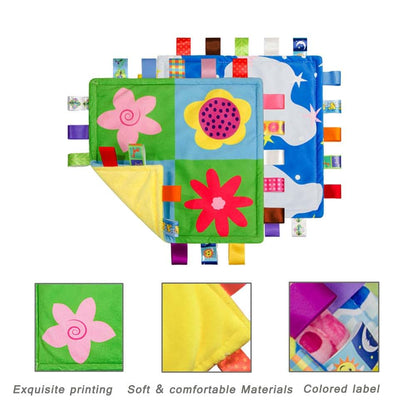 Soft Square Plush Security Blanket for Babies | Vibrant Print