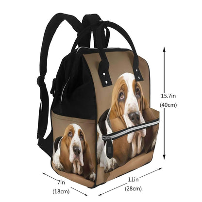 Jtrkn Basset Hound Diaper Bag Backpack With Large Capacity (photo 2)