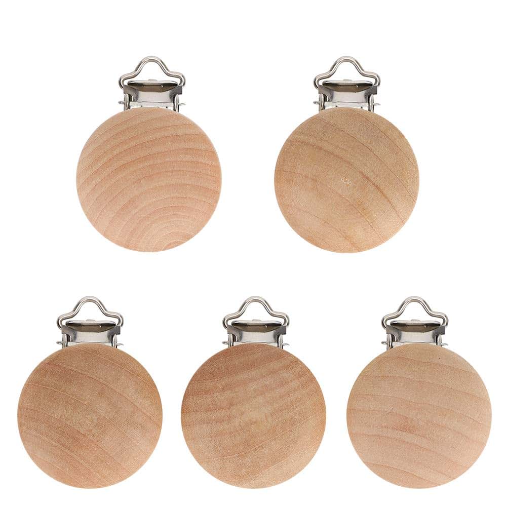 Alvinlite Beech Pacifier Clip 1.18inch Toy Strap Clip Small Accessories DIY Pacifier Holder Clip 5Pcs Soother