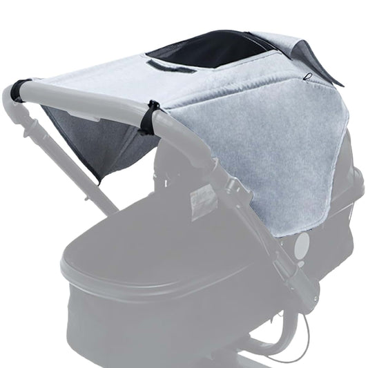 Yeory Pram Sun Shade with Viewing Window, Waterproof Stroller Canopy, Grey