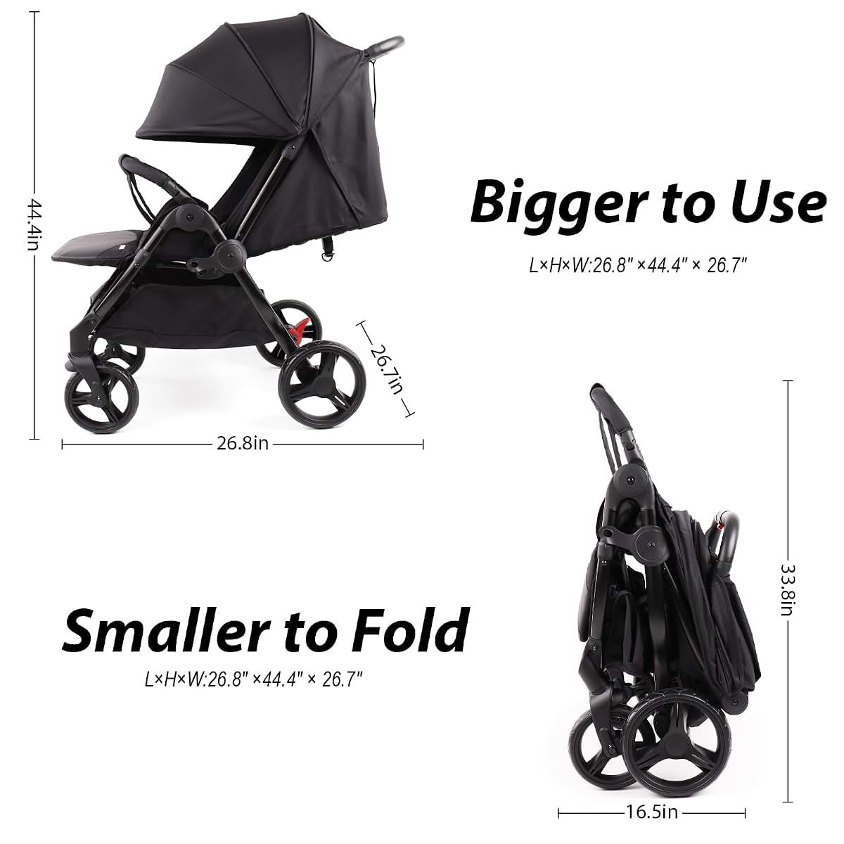 Lvvbaby Double Stroller with Reclining Seats and Large Canopies