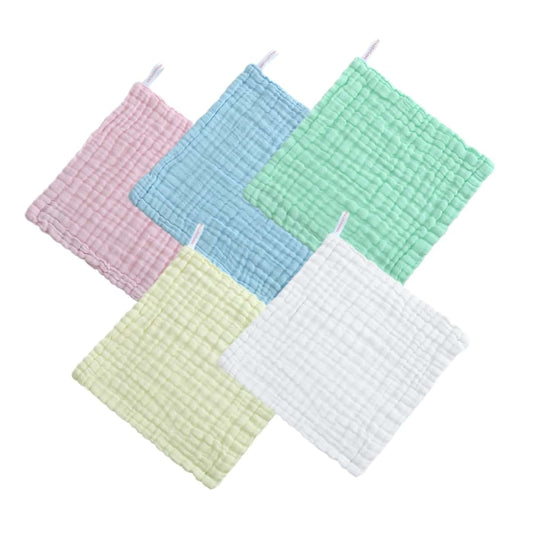 Totority 5 Pack Cotton Muslin Baby Washcloths