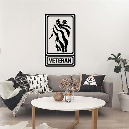 All Things Valuable Veteran Silhouette Vinyl Wall Decal (photo 3)