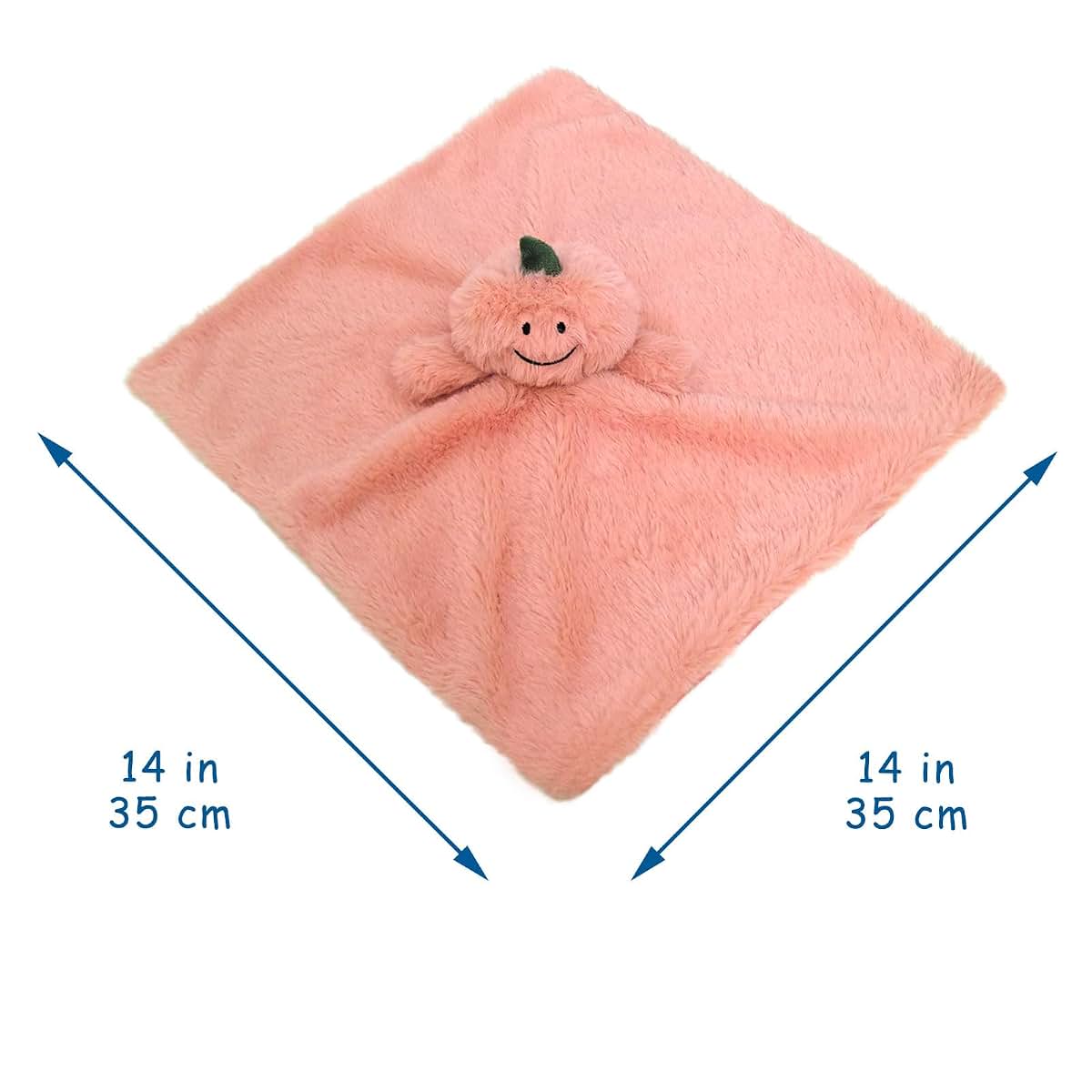 Doindute Baby Pink Pumpkin Soft Stuffed Animal Security Blanket, 14 Inch Plush Lovey for Newborns and Toddlers