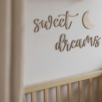 Sweet Dreams Wooden Wall Art Sign for Nursery or Bedroom Decor