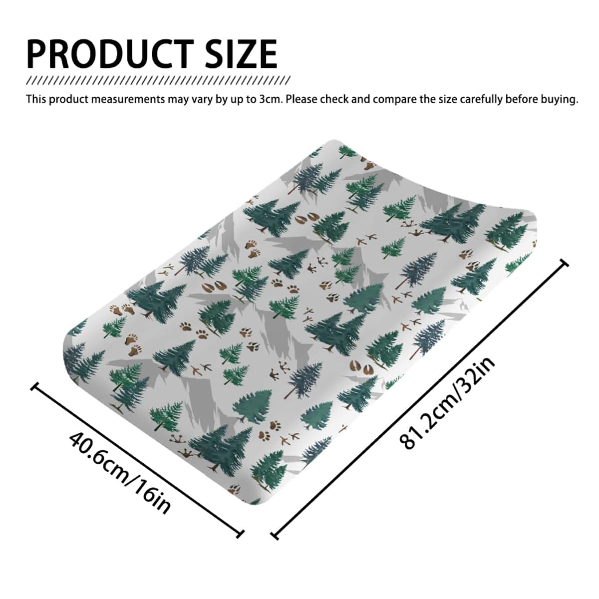 BabyOneStop Forest Animals Changing Pad Cover, 16x32 Inch Stretchy Soft Polyester Sheet