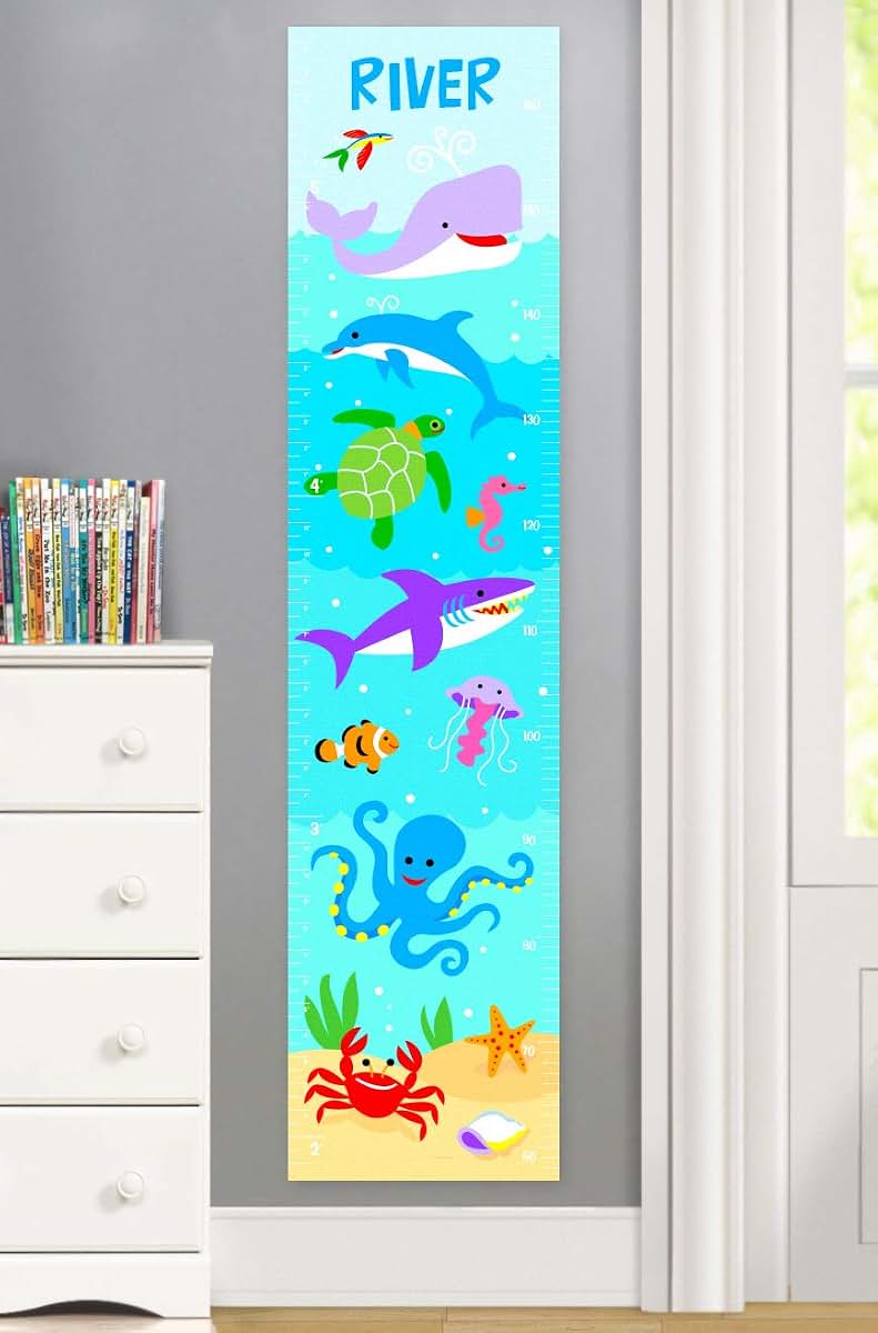 Olive Kids Kids Personalized Ocean Canvas Growth Chart