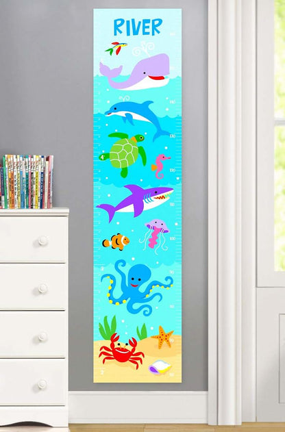 Olive Kids Kids Personalized Ocean Canvas Growth Chart