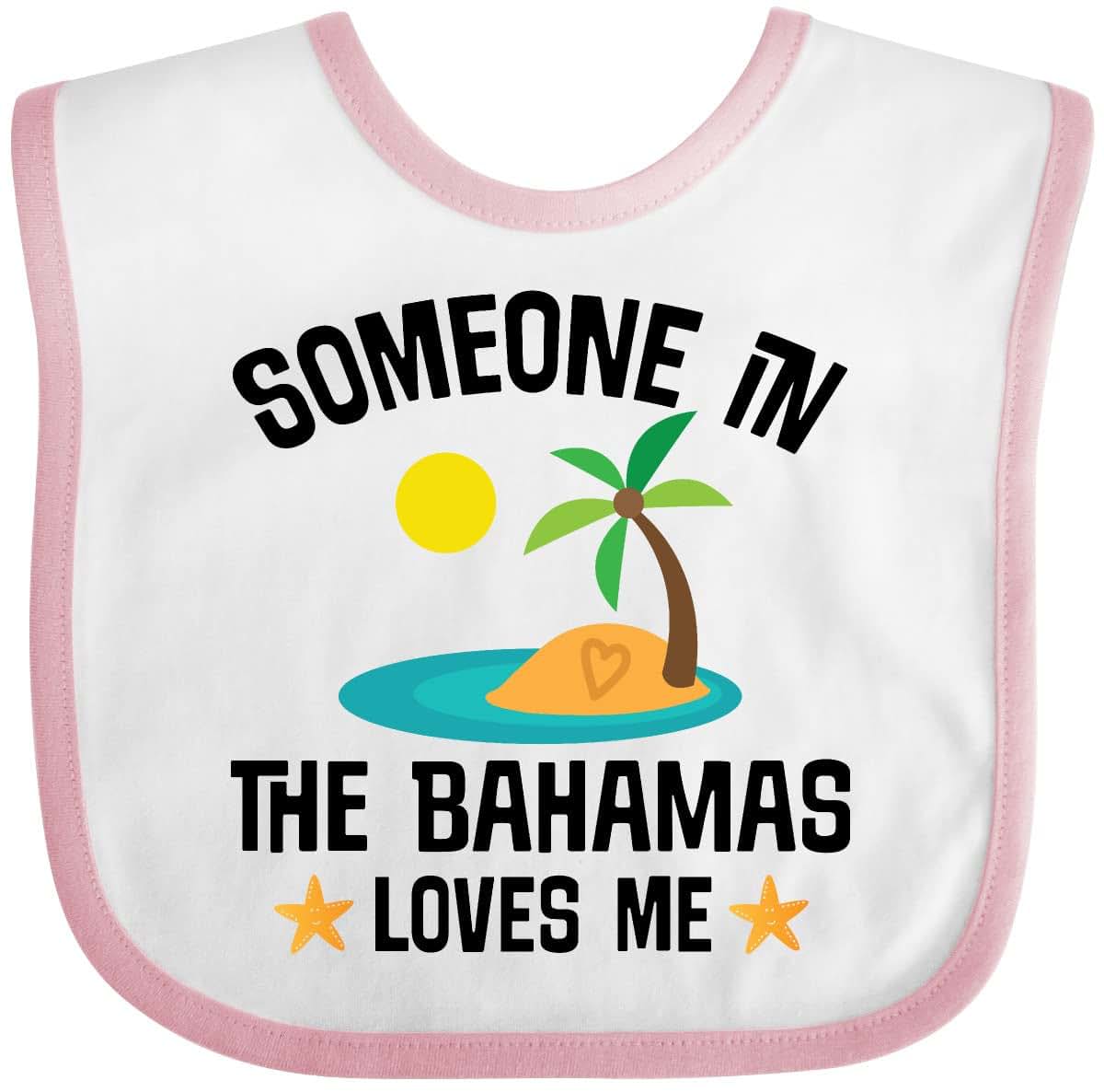 Inktastic Bahamas Vacation Souvenir Baby Bib, Cotton, Hook and Loop Closure