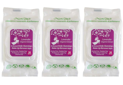 Natratouch Organic Lavender Daily Cleansing Wipes 3 Pack