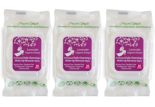 Natratouch Organic Lavender Daily Cleansing Wipes 3 Pack