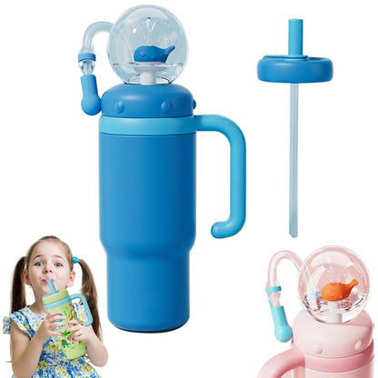 Whale Fountain Tumbler | Insulated Stainless Steel Water Bottle for Kids