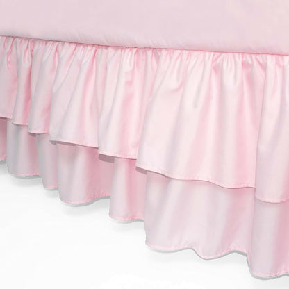 American Baby Company Double Layer Ruffled Crib Skirt, Blush Pink