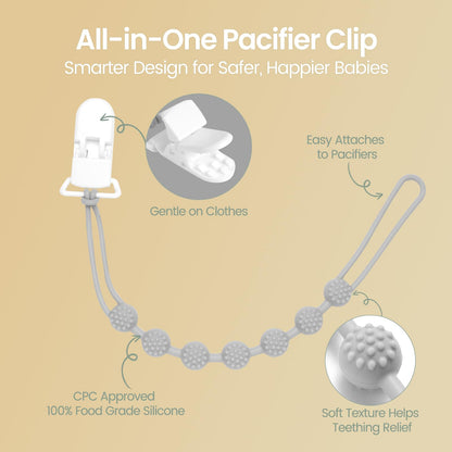 Eascrozn Silicone Pacifier Clip 6 Pack