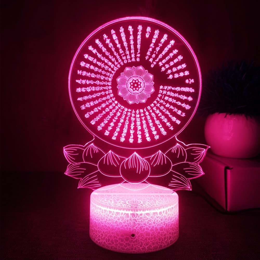 Jinnwell 3D Buddha Night Light Lamp With 16 Color Changing Remote (photo 3)