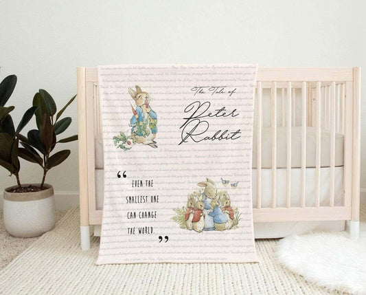 The BookTales Peter Rabbit Minky Blanket Light Blue