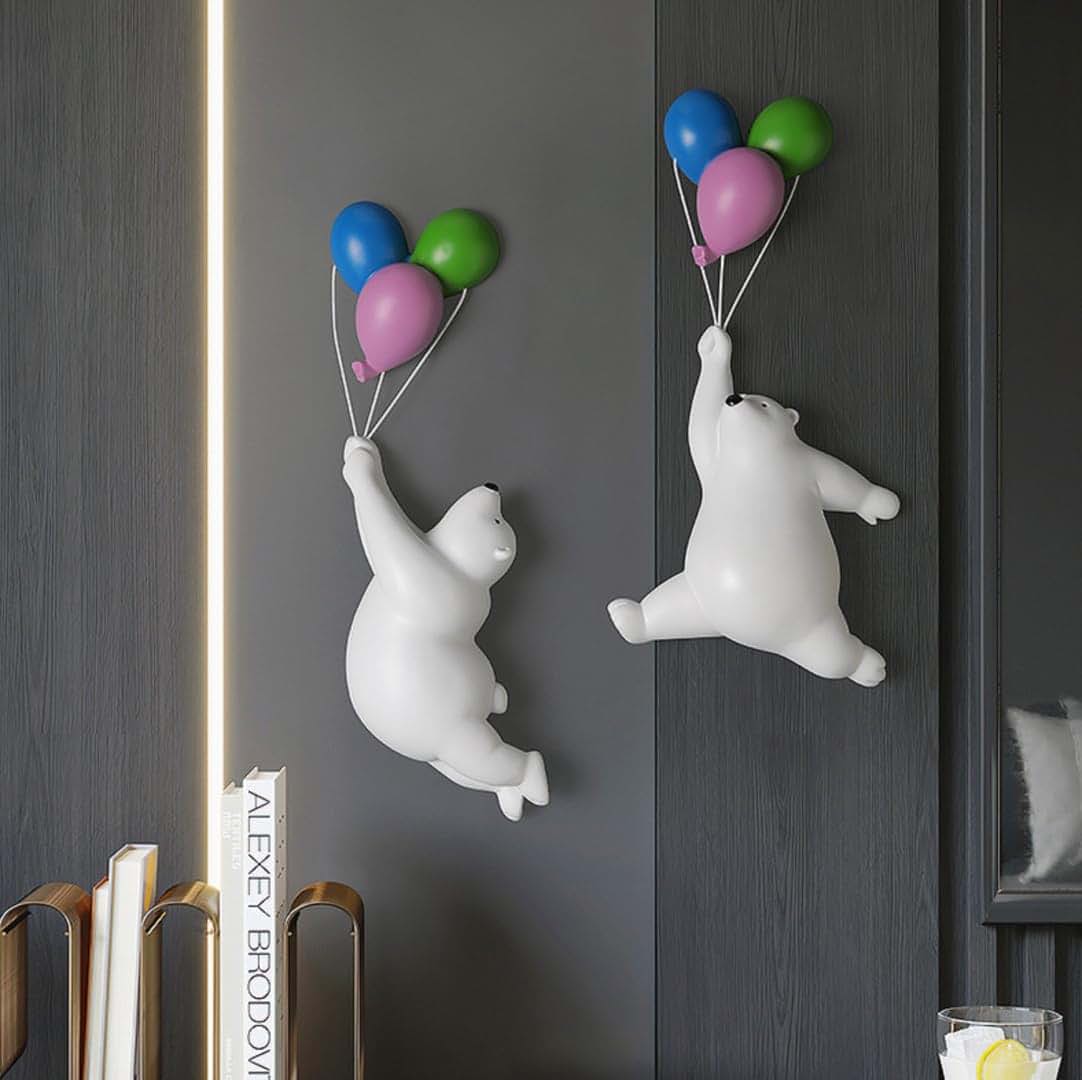 GUANSHAN 3D Polar Bear Balloon Wall Hanging Nursery Decor (photo 2)