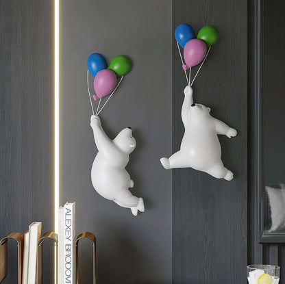 GUANSHAN 3D Polar Bear Balloon Wall Hanging Nursery Decor (photo 2)