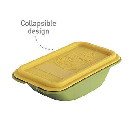 Marcus & Marcus Collapsible Silicone Sandwich Container, Wedge Shape, Yellow