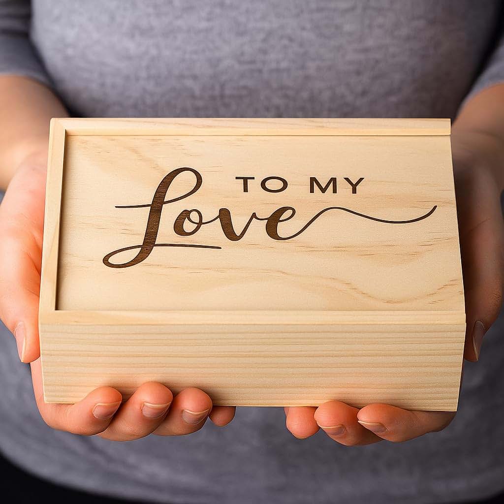 Koyal Wholesale Love Letter Keepsake Box Engraved Wooden Memory Box