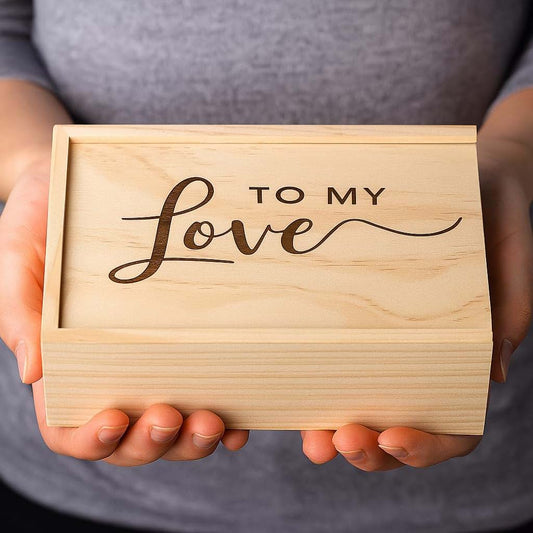 Koyal Wholesale Love Letter Keepsake Box Engraved Wooden Memory Box