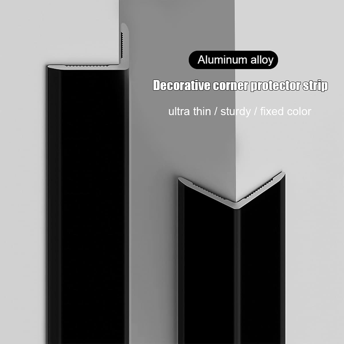 Kajivue Black Aluminum Corner Guards - 1 x 1 x 48 Inch 10 Pack (photo 2)