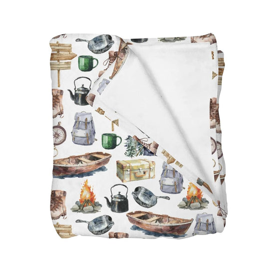 Selgkds Camping Adventures Baby Blankets for Girls Boys Hiking Camping Nursery Newborn Crib Receiving Swaddle Blanket