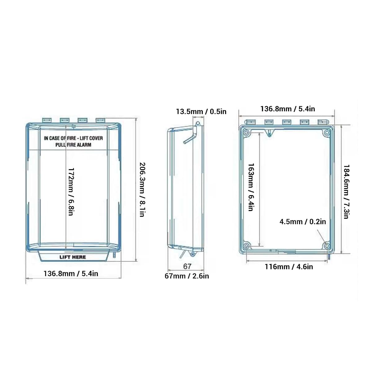 Jaocdoen Fire Alarm Pull Station Cover With Protective Guard (photo 3)