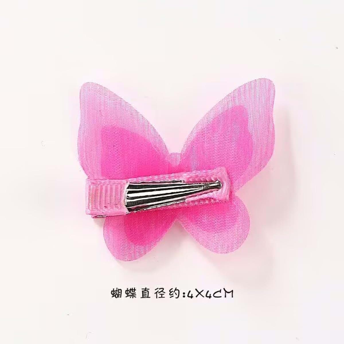 ADIASEN Chiffon Butterfly Hair Clips for Girls, Pearl Accent, 10pcs (5colors),Bow Barrettes for Girls Childrens Kids (photo 3)