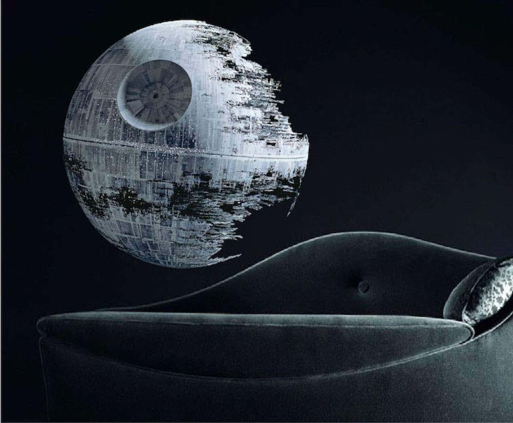 Wall Decals Death Star Wall Mural Decal - 22x22 Inch Vinyl Peel and Stick Star Wars Room Decor
