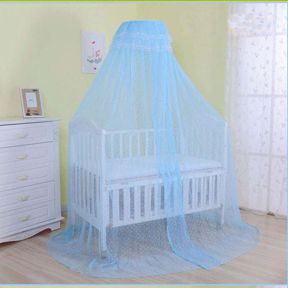 RuiHome Baby Crib Bed Mosquito Net Blue Palace-Style Dome Netting Curtain